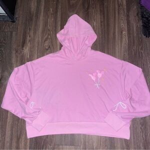 Plus Size 3X Belle & Park Disney Mickey Balloons Pink Midi Hoodie